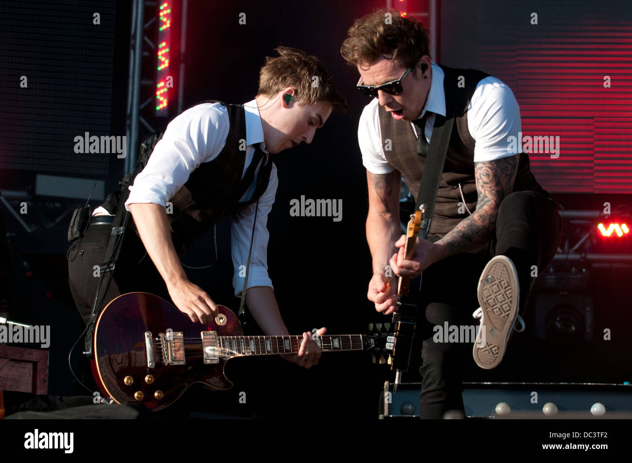Tom Fletcher (L) and Danny Jones (R) of multi platinum selling band ...