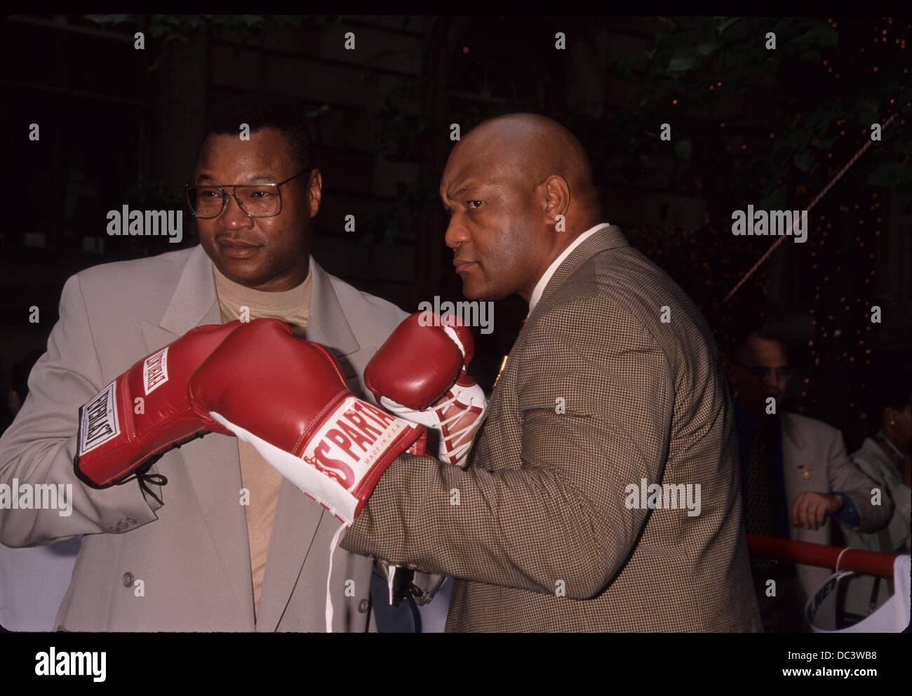 LARRY HOLMES VS George Foreman fight presser for Birthday Bash at