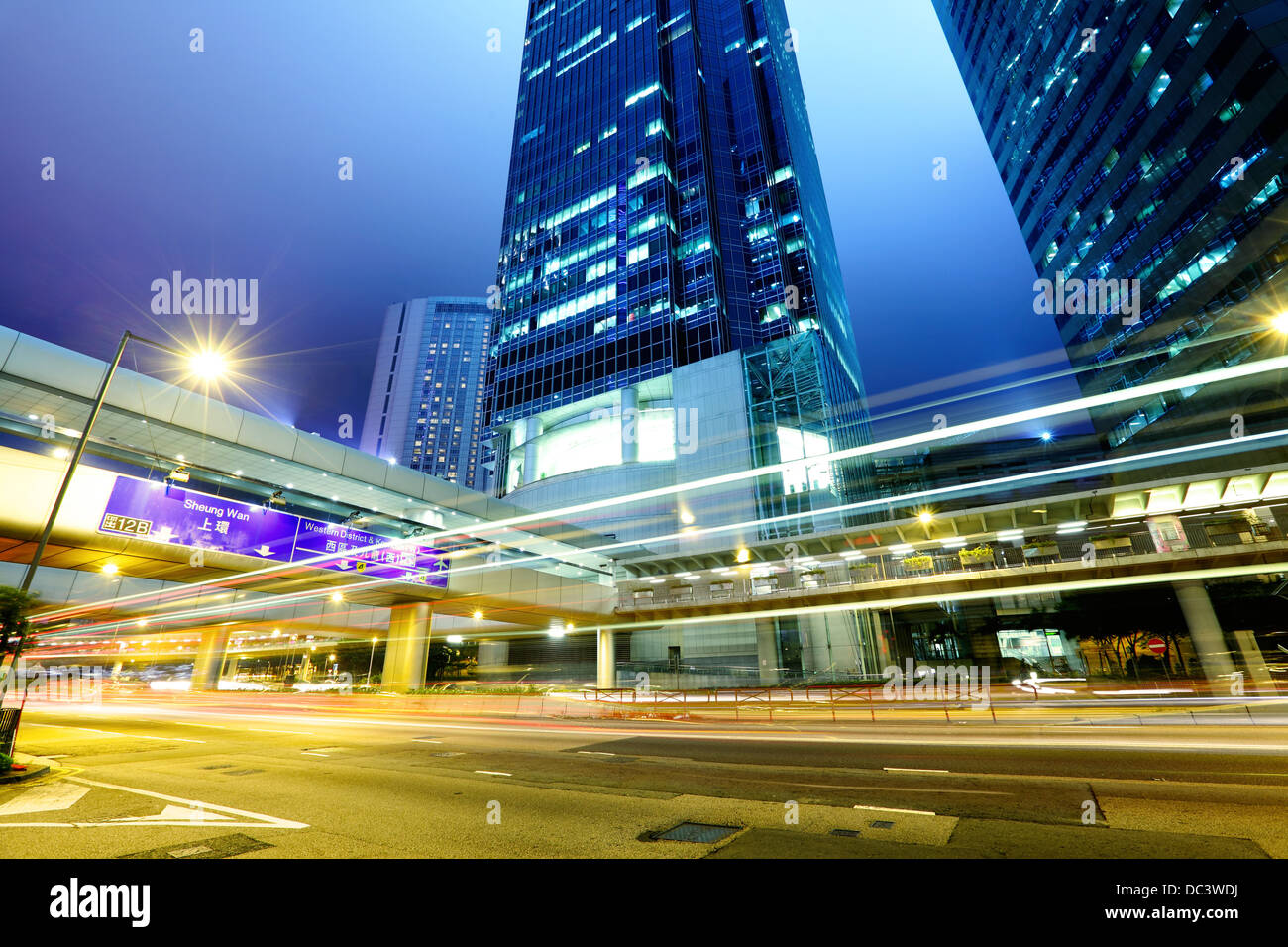 traffic light trails at night Stock Photo - Alamy