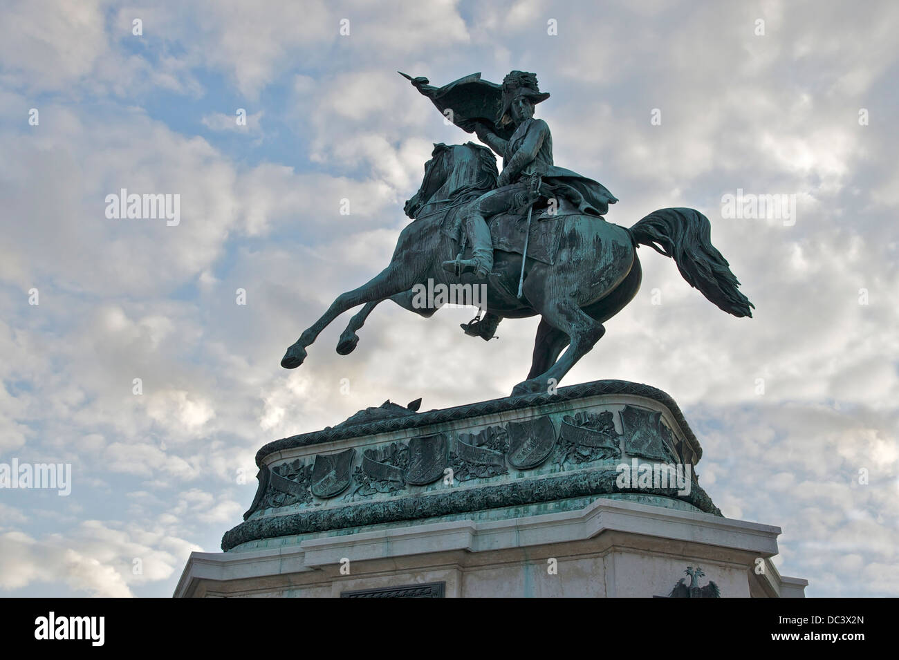 Statue to Archduke Charles, Duke of Teschen, Heldenplatz, Vienna, Austria. Stock Photo