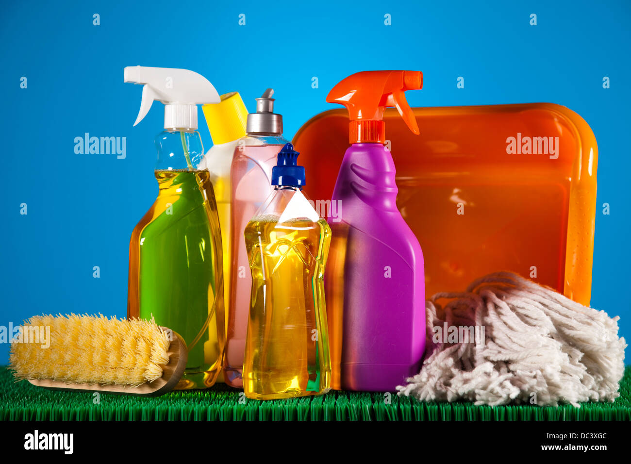 House cleaning products Stock Photo Alamy