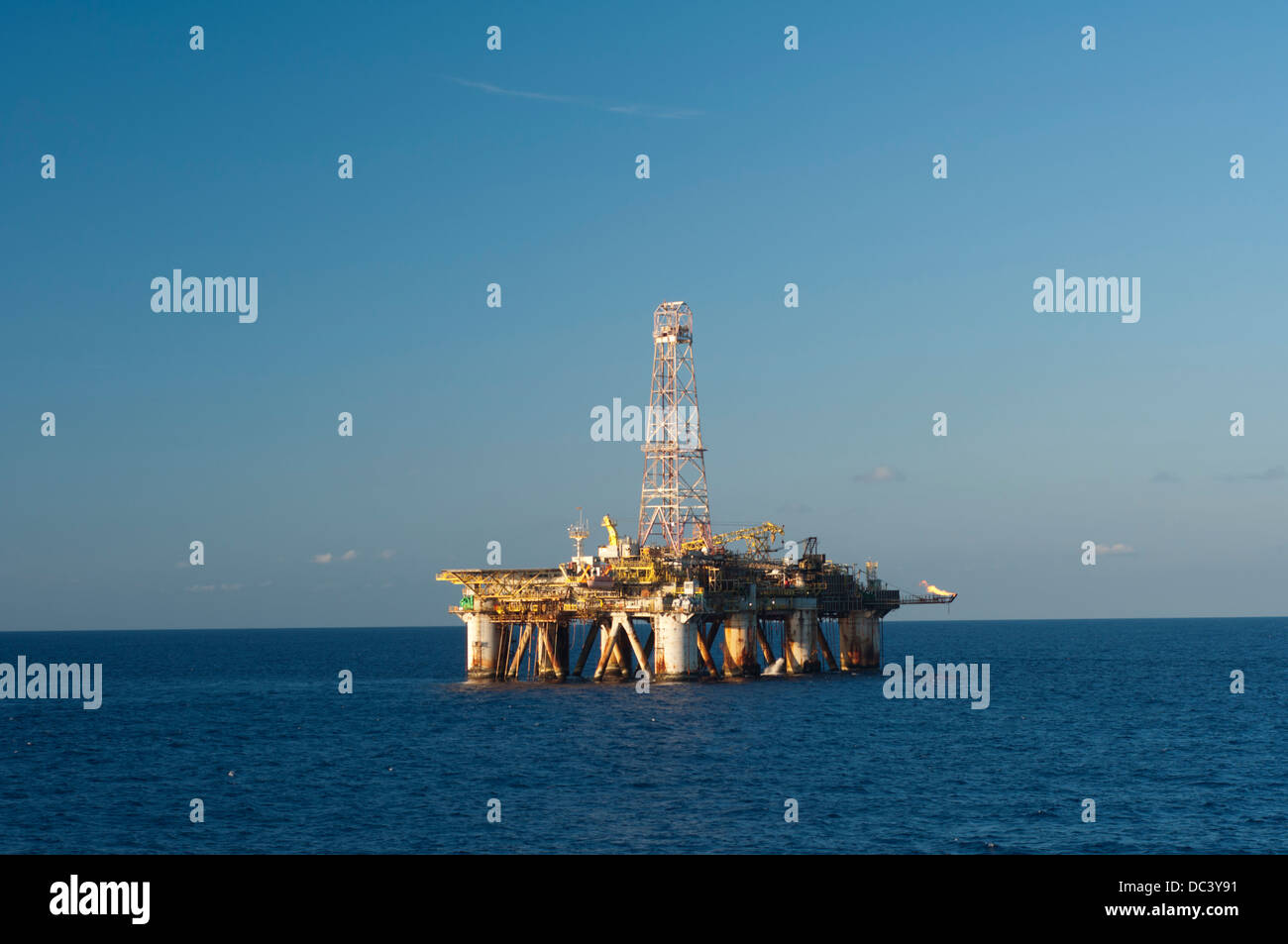 Drilling rig P XV offshore Rio de Janeiro, Campos basin, Brazil ...