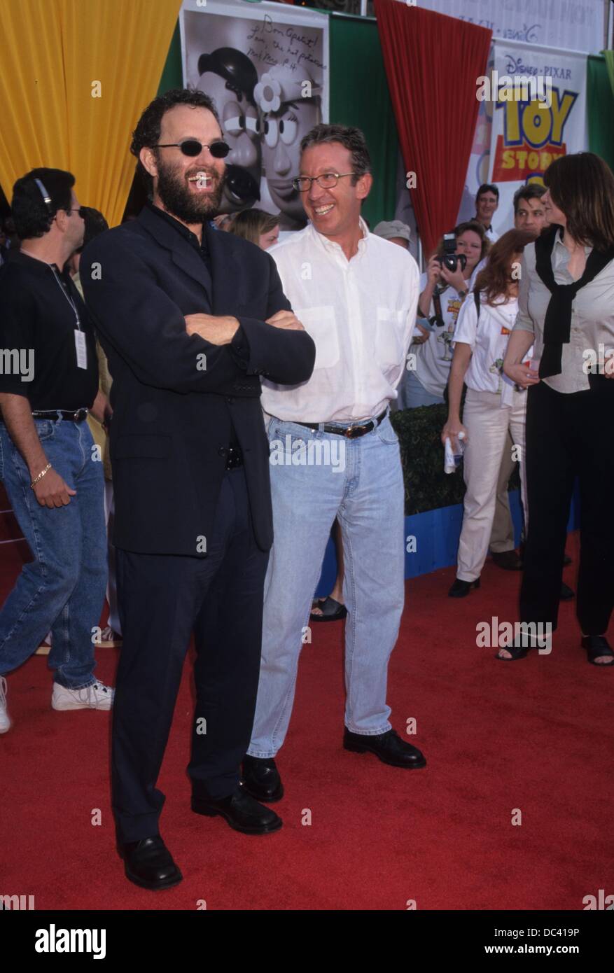 TOM HANKS with Tim Allen.Toy story 2 premiere at El Capitan theater in Hollywood , Ca. 1999.k17172lr.(Credit Image: © Lisa Rose/Globe Photos/ZUMAPRESS.com) Stock Photo