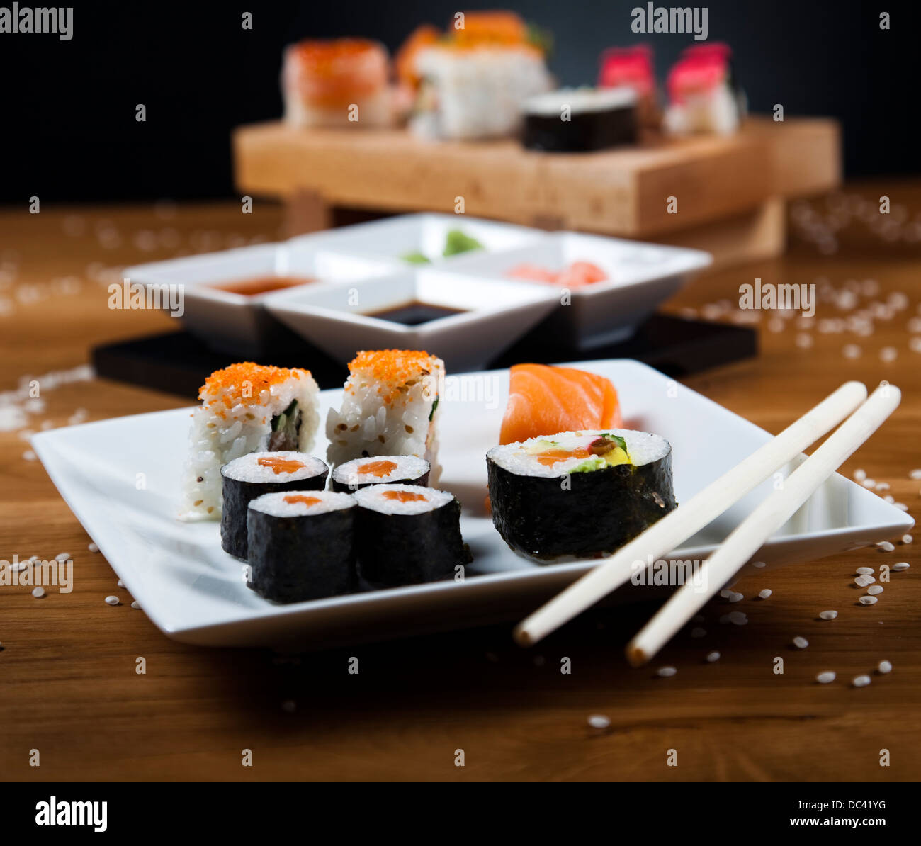 Japanese mix sushi Stock Photo - Alamy