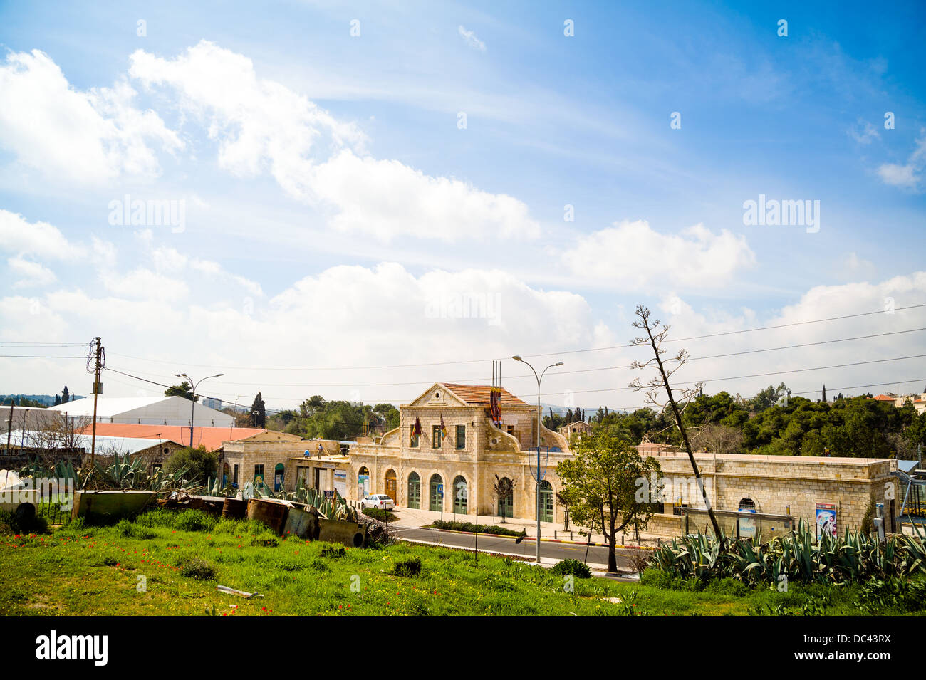 View on the old railway station in Jerusalem before the reconstruction Stock Photo