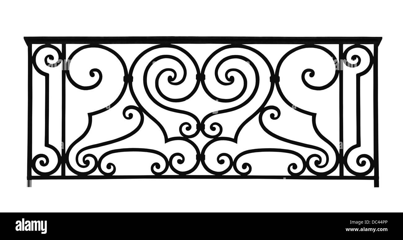 Forged decorative lattice isolated on white background Stock Photo
