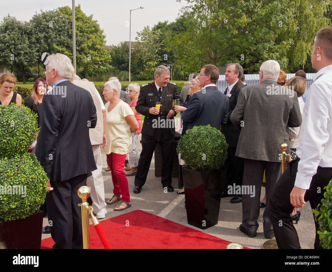 Leyland, Lancashire, UK 8th August 2013. Guests arriving for the the unveiling of the last surviving 1938 Leyland TL Fire Engine as part of the Leyland Gateway Project. © Sue Burton/Alamy News Stock Photo
