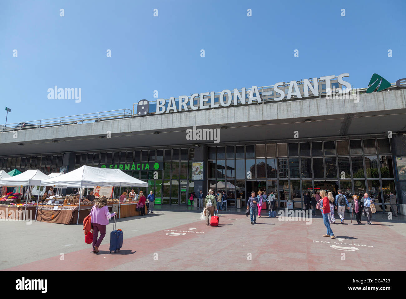 Exterior Of Barcelona Sants Railway Station Stock Photo Alamy