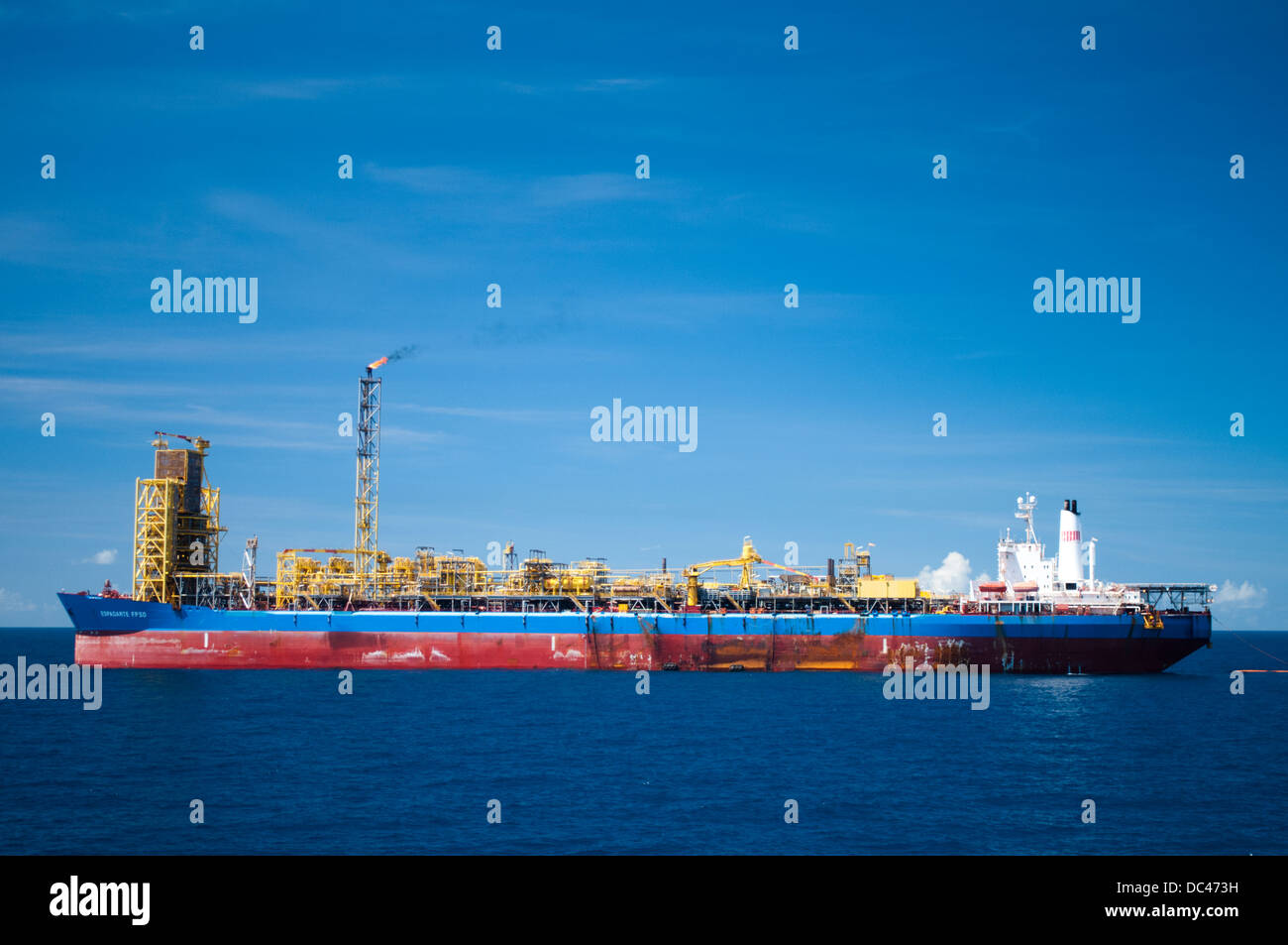 Espadarte FPSO Oil rig vessel, working for Petrobras Brazilian oil and gas company, at Campos