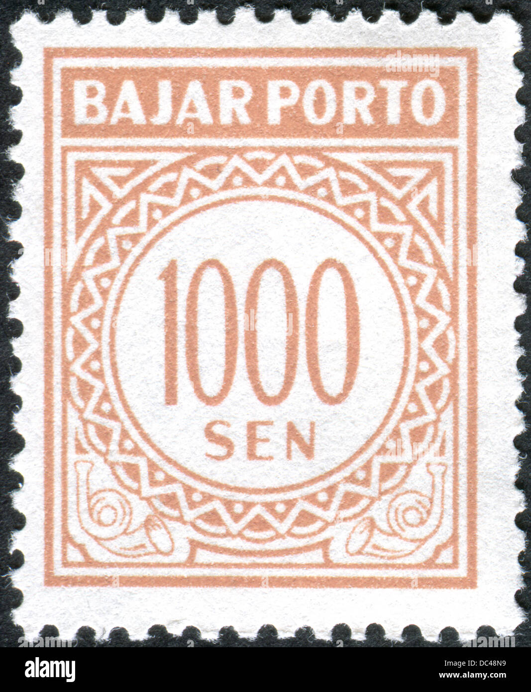 A postage stamp printed in Indonesia shows a figure the value