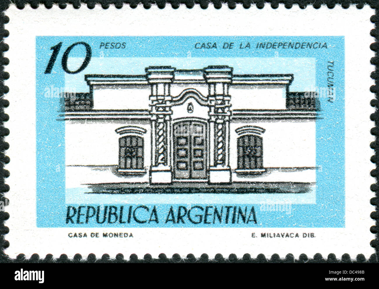 ARGENTINA - CIRCA 1978: A postage stamp printed in Argentina shows the Casa de Tucuman, circa 1978 Stock Photo