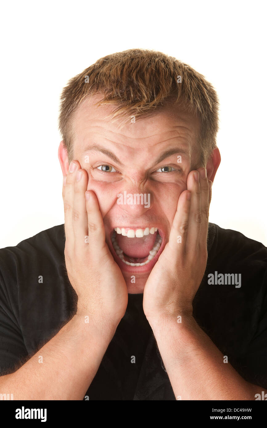 Young black guy screaming out hi-res stock photography and images - Alamy