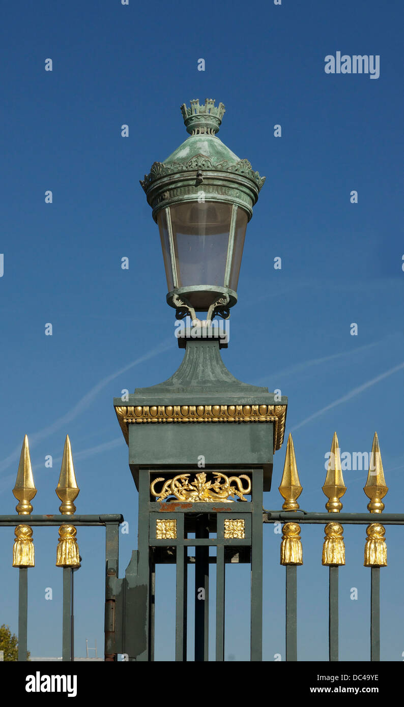 Lantern at the main entrance of the Jardin des Plantes in Paris. Stock Photo