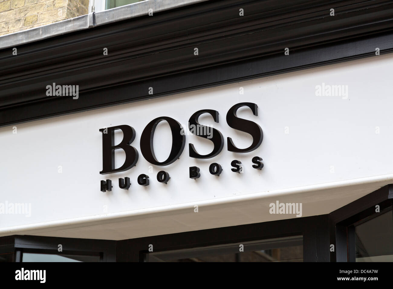 Hugo Boss signboard at branch in Cambridge, England Stock Photo - Alamy