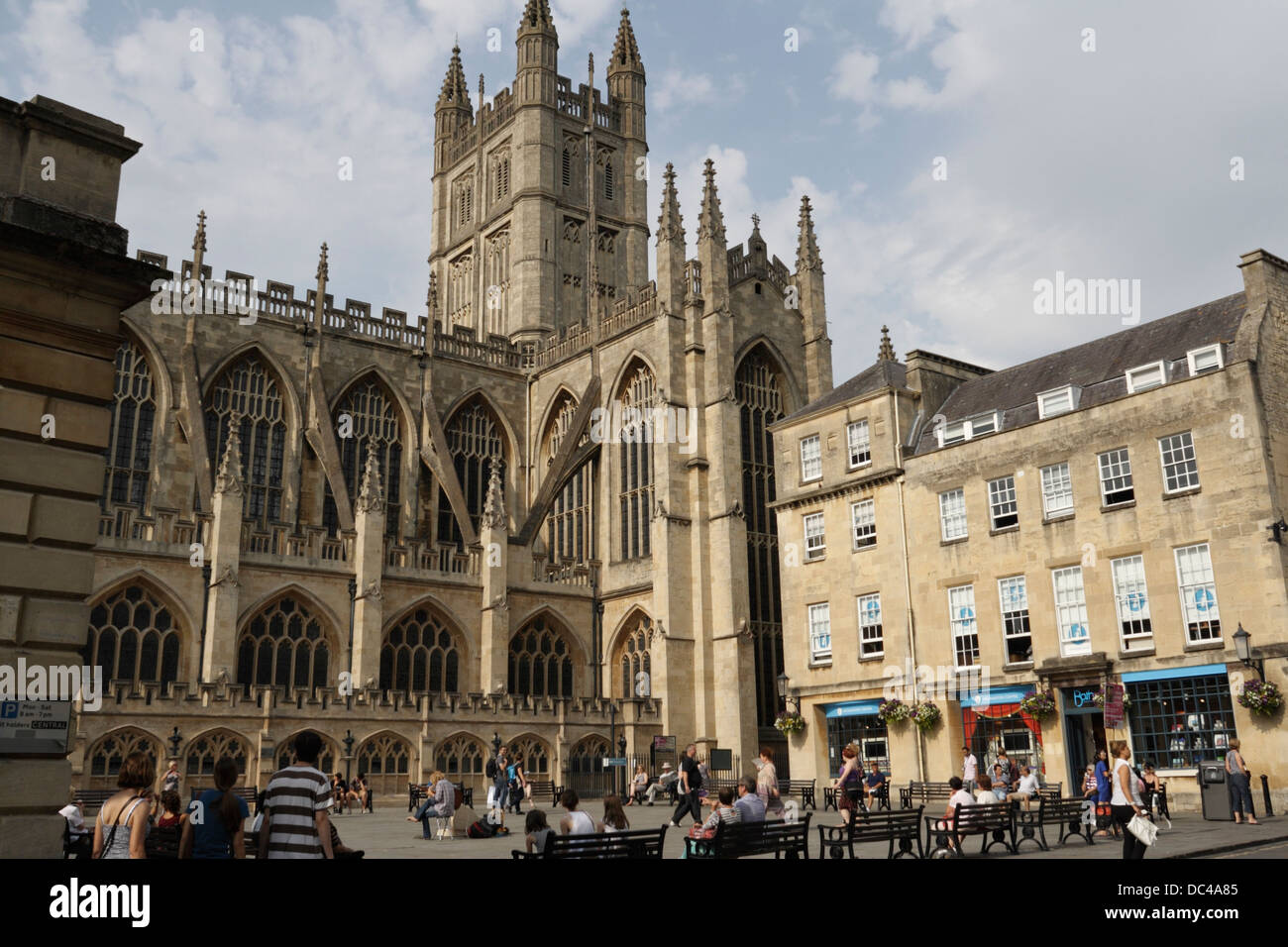 Bath Abbey Square England UK. World heritage tourist destination. Bath ...