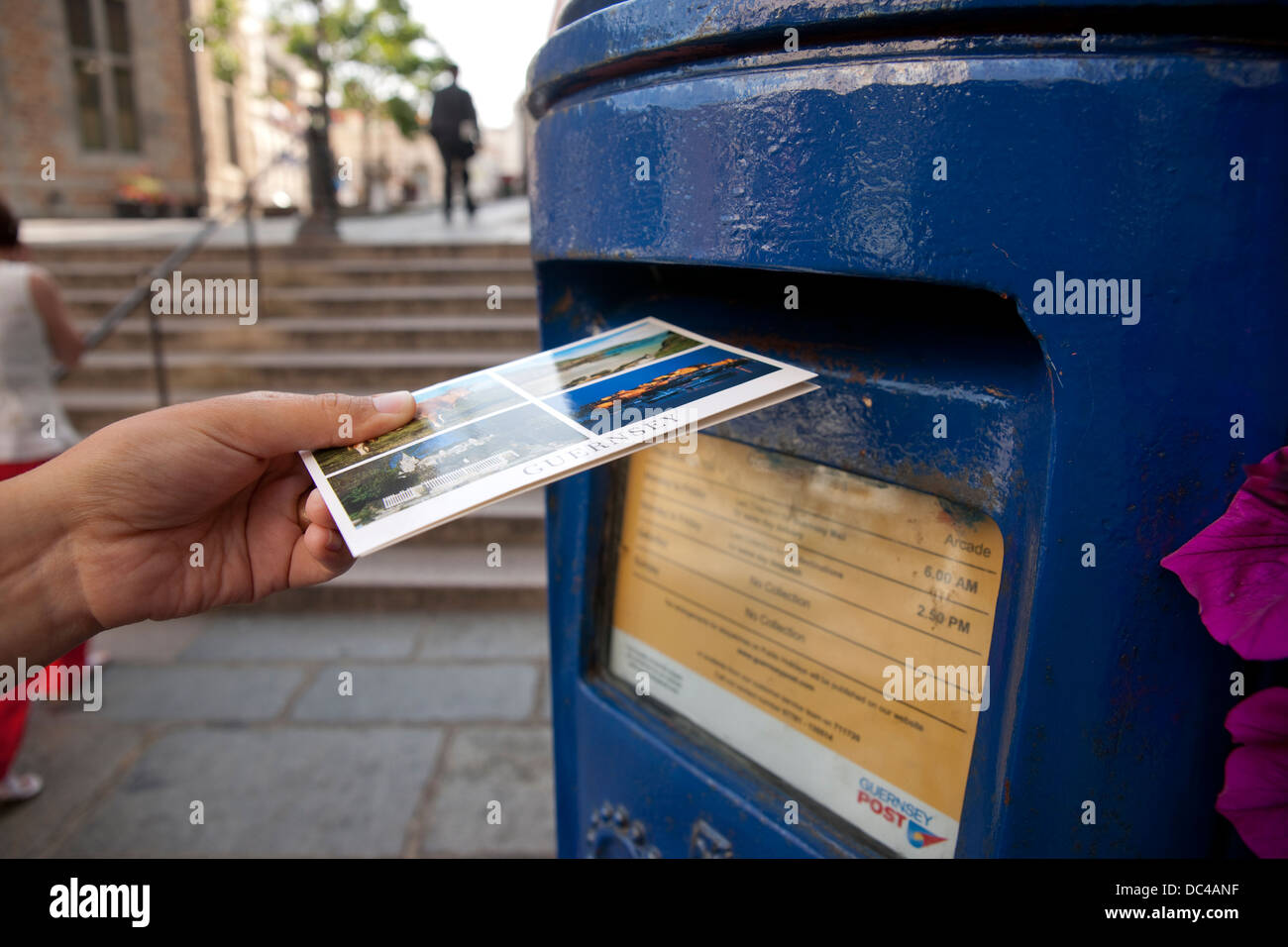 Guernsey Post Office Post Box and Postcard Stock Photo Alamy