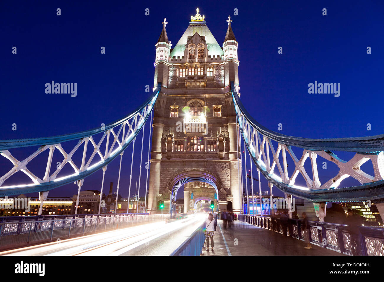 Tower Bridge Night London UK Stock Photo