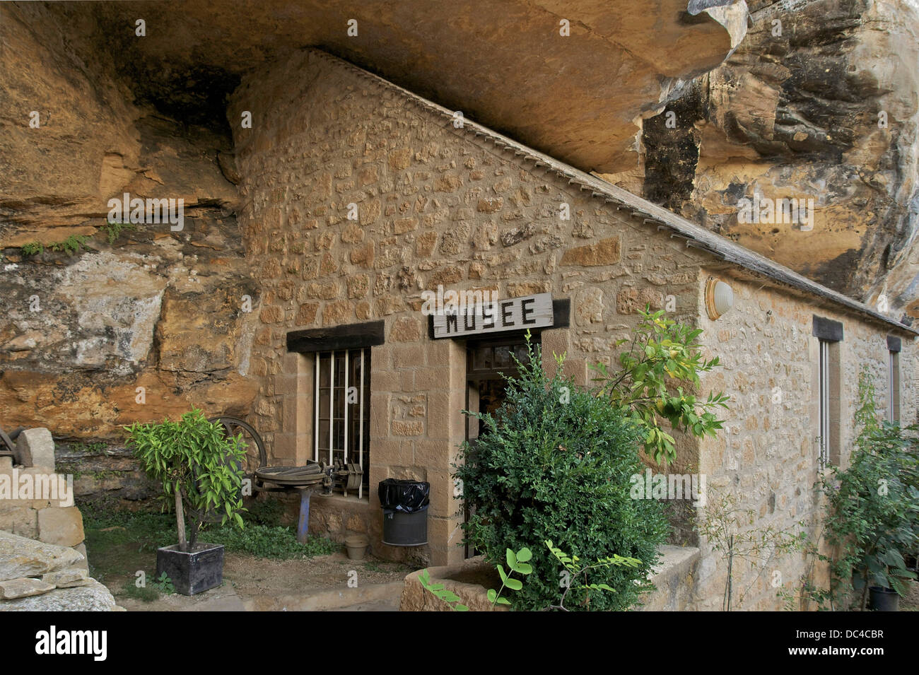 troglodyte prehistoric museum of the "Sorcerer Cave", Roc de Saint-Cirq, Dordogne, France. Stock Photo