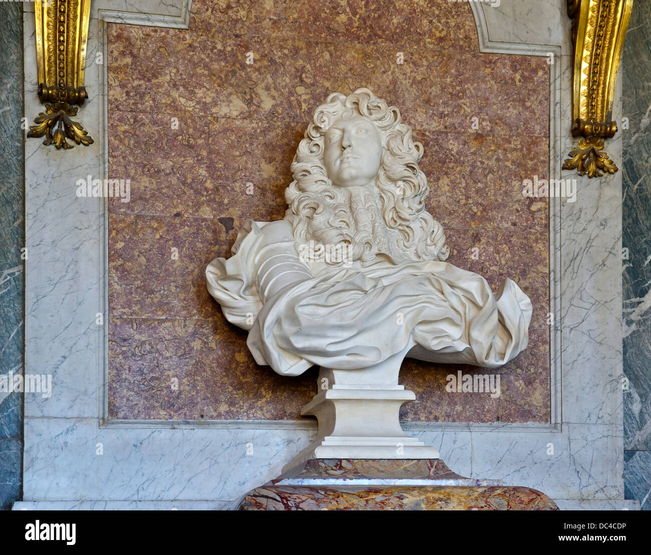 Louis XIV bust, Bernini, Versailles Salon Diane Stock Photo