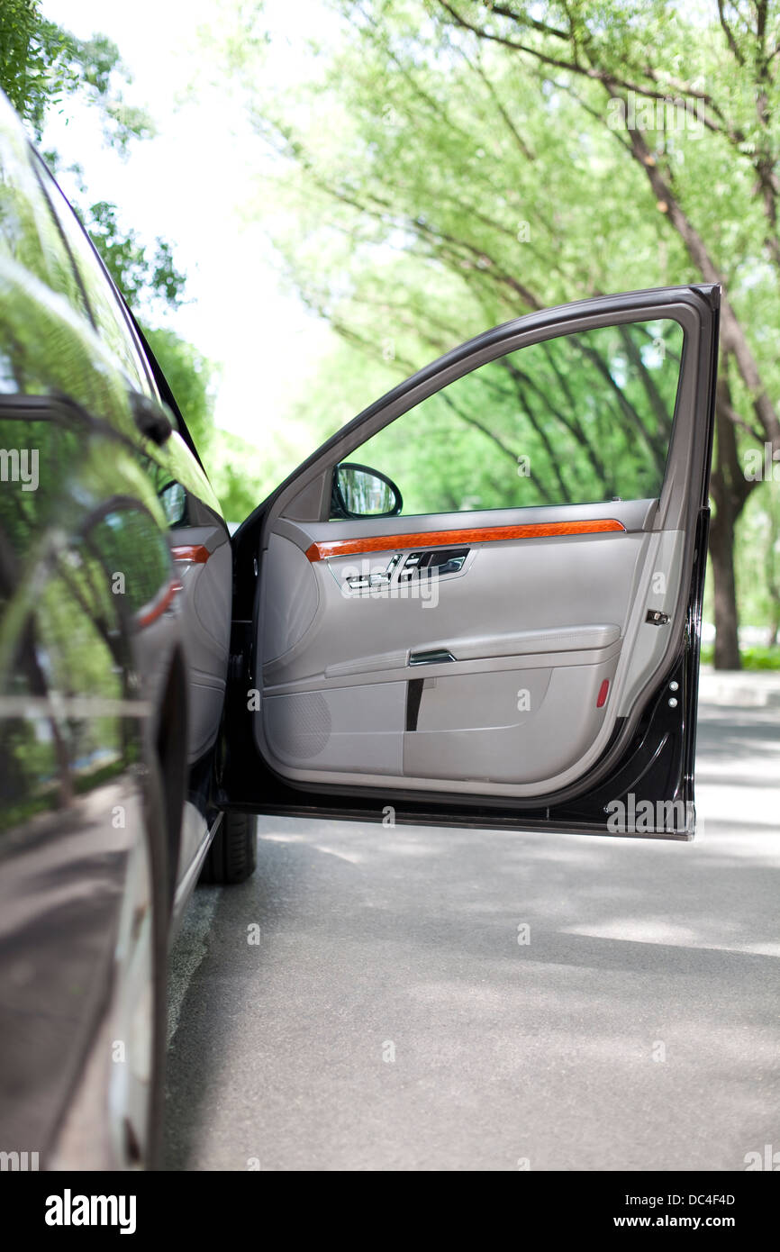 Opened car door Stock Photo Alamy