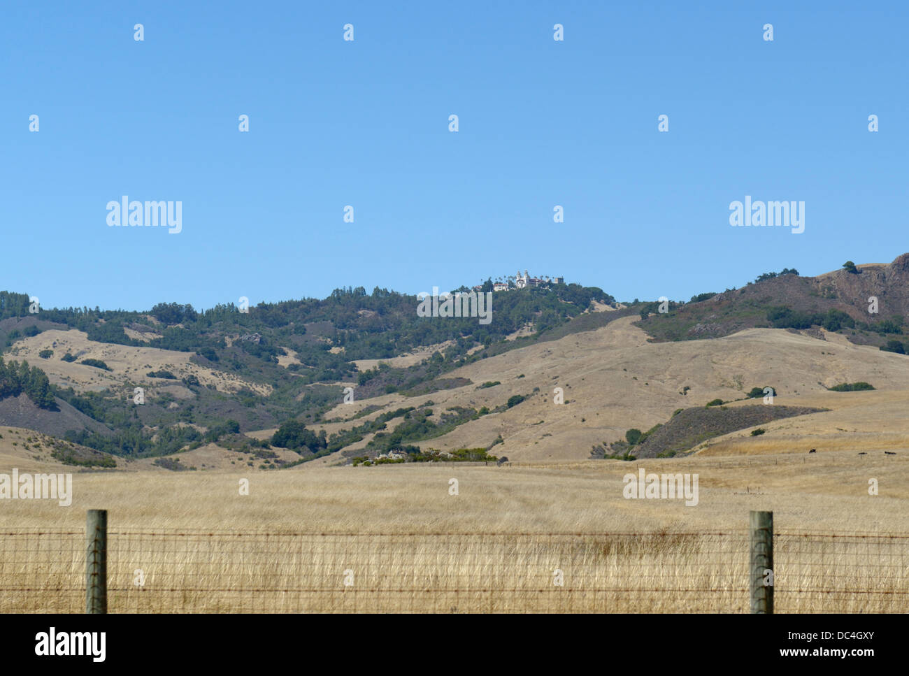 Hearst Castle ranch fields, San Simeon, CA Stock Photo