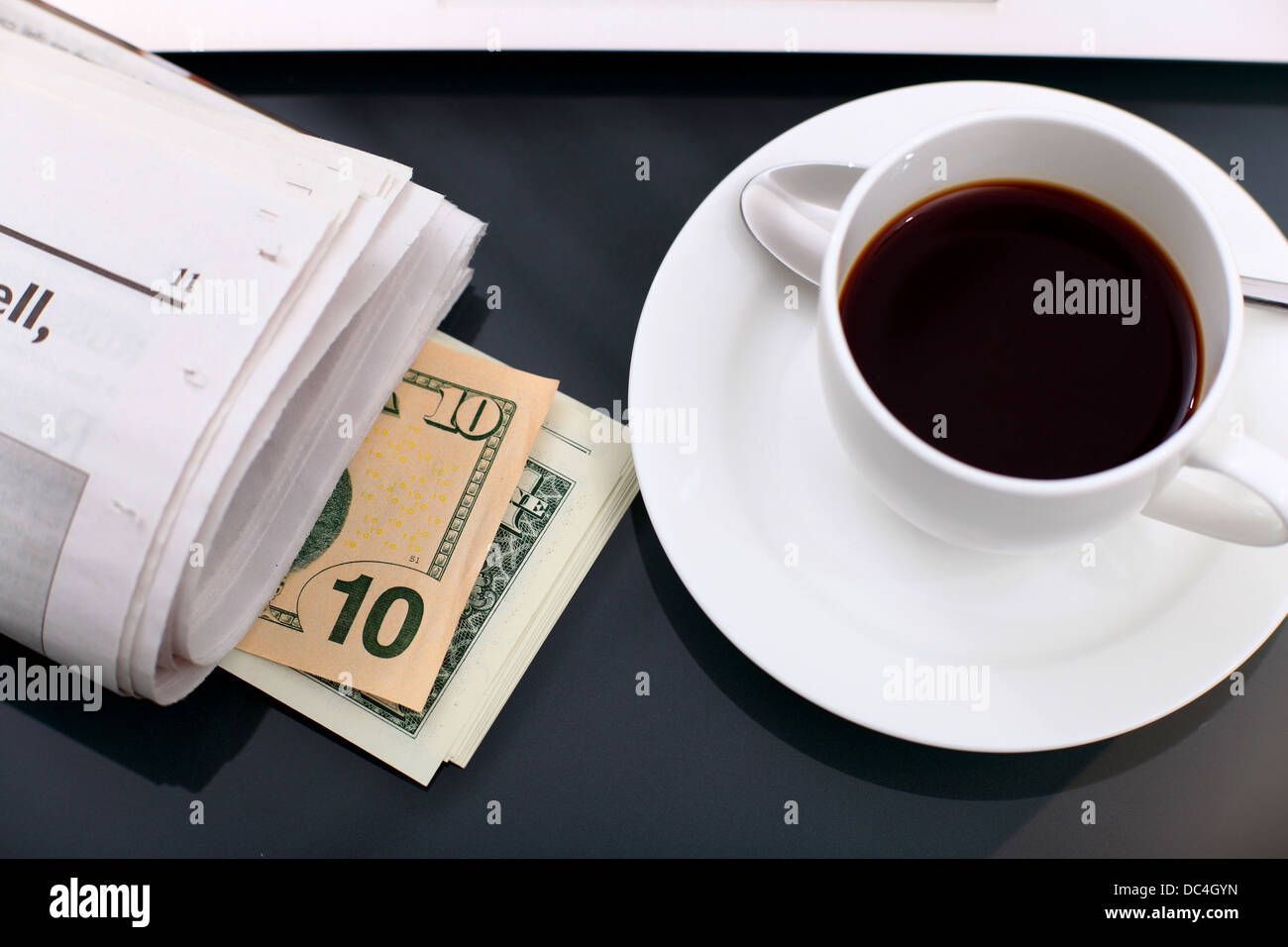 Business breakfast at workplace Stock Photo - Alamy