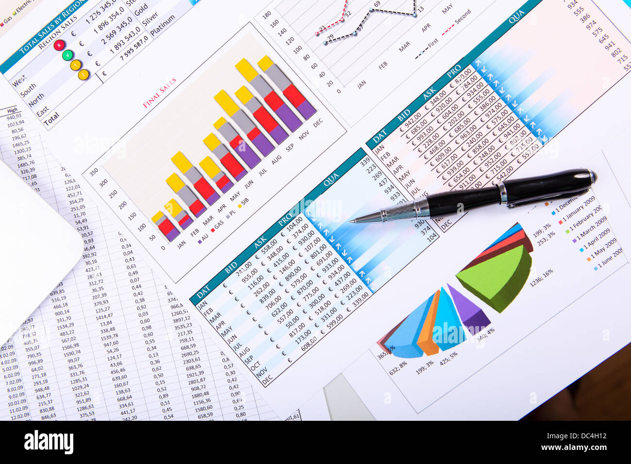 Financial papers on the table Stock Photo - Alamy