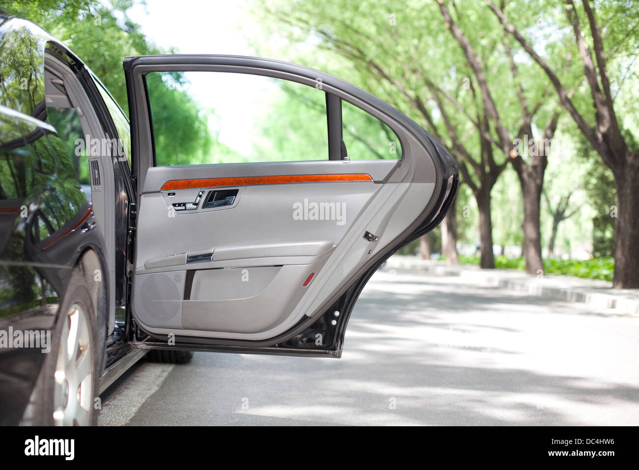 Opened car door Stock Photo Alamy