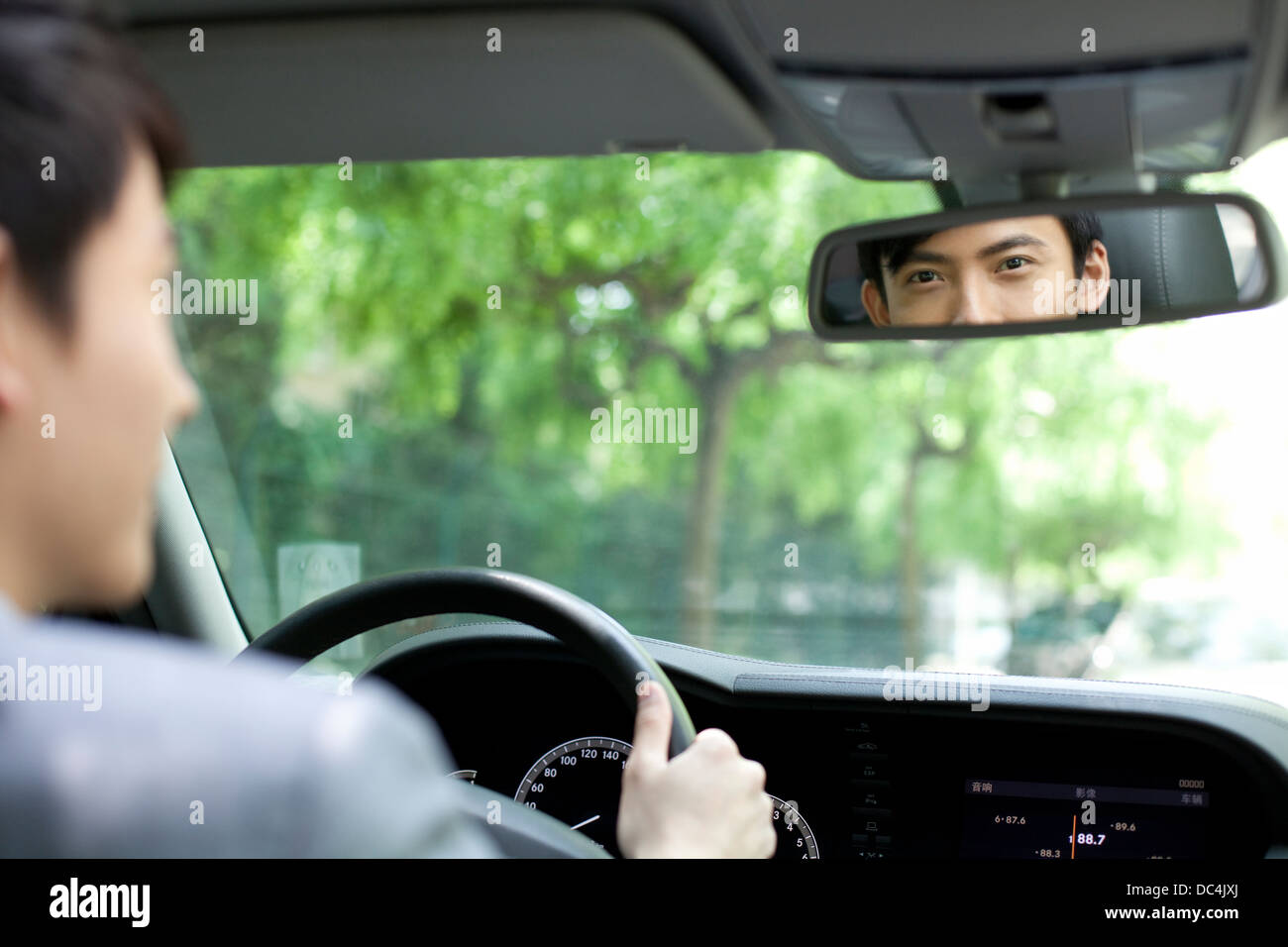 Rear view businessman looking mirror hi-res stock photography and ...