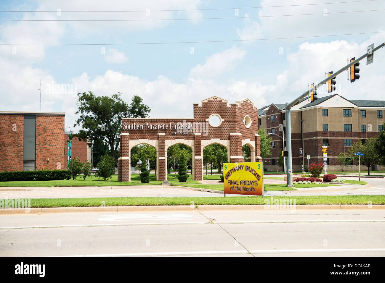 Southern Nazarene University located in downtown Bethany, Oklahoma, a neighboring town of Oklahoma City, Oklahoma, USA. Stock Photo