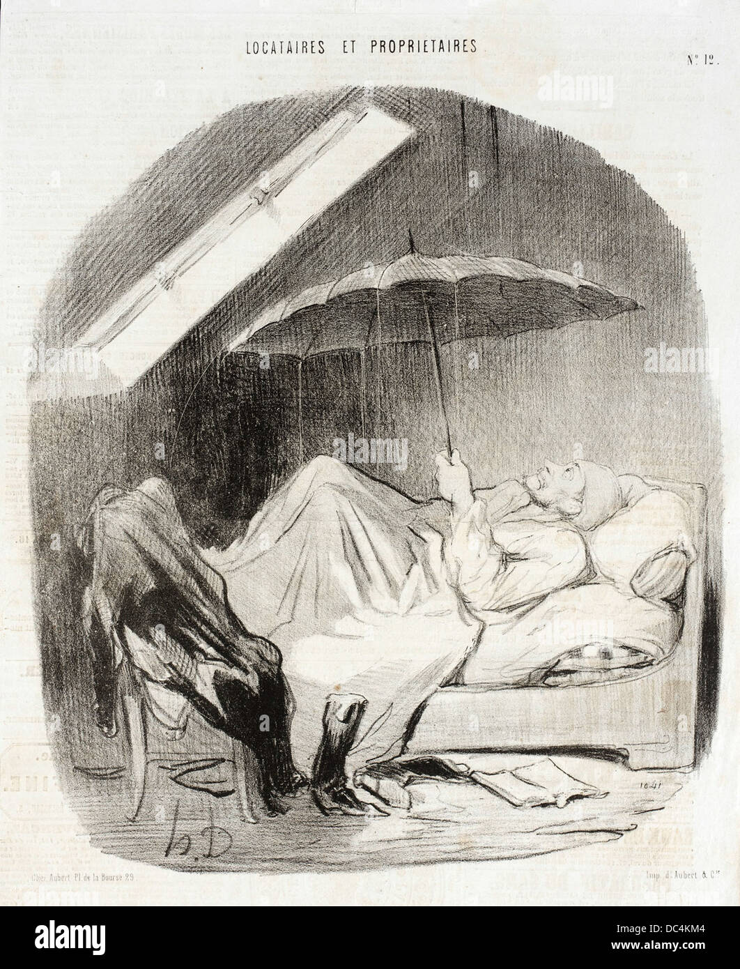This French artwork reflects a humorous or satirical scene of a ...