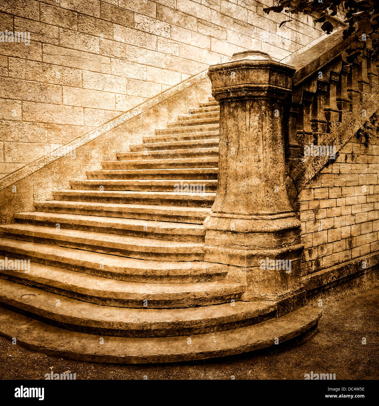 Vintage brick staircase Stock Photo Alamy