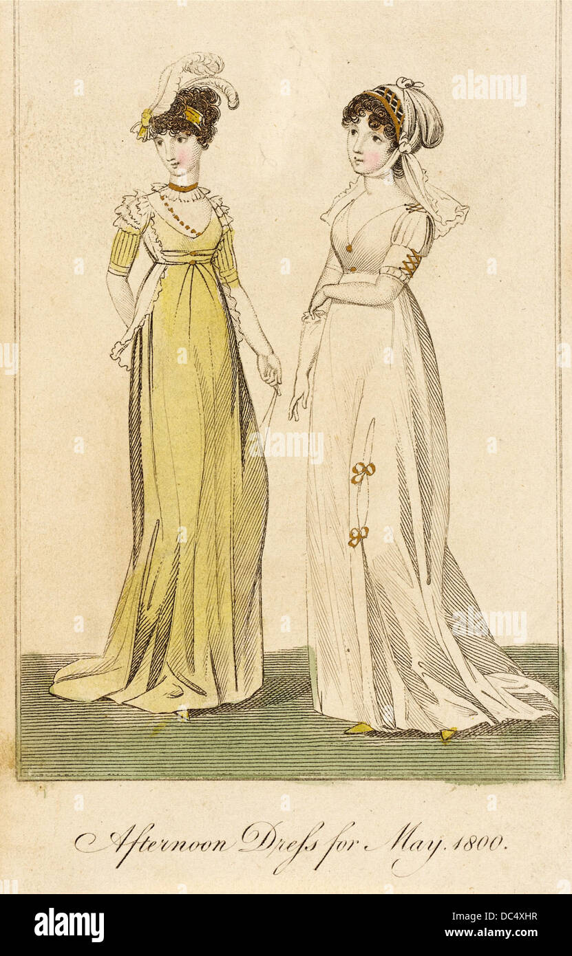 Fashion Plate (Afternoon Dress for May, 1800) M.86.266.38 Stock Photo -  Alamy