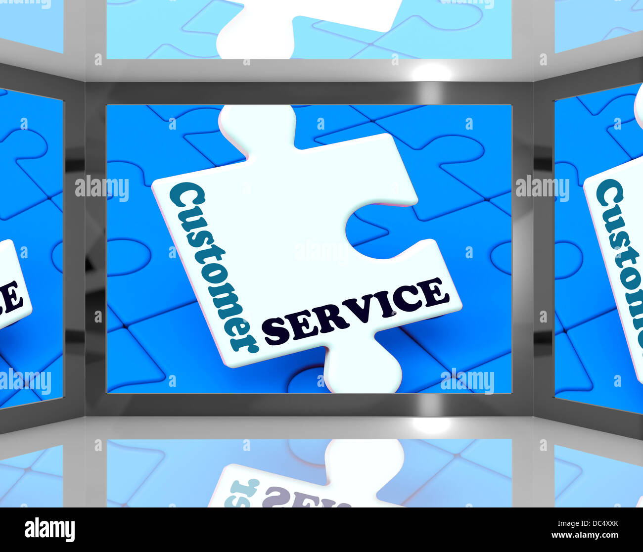 Customer Service On Screen Showing Customer Support Stock Photo