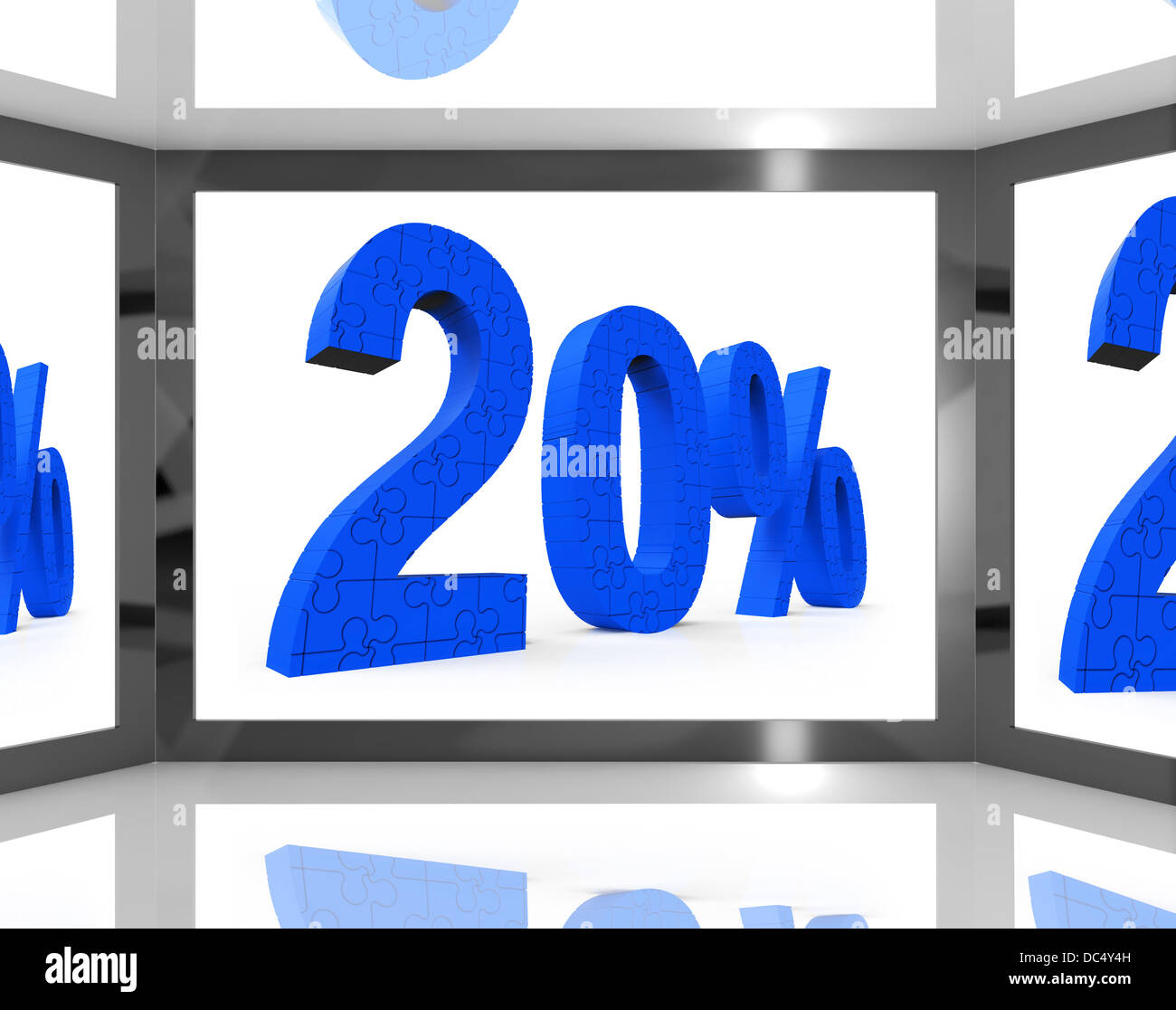 20 On Screen Showing Twenty Percent Off And Price Deals Stock Photo Alamy