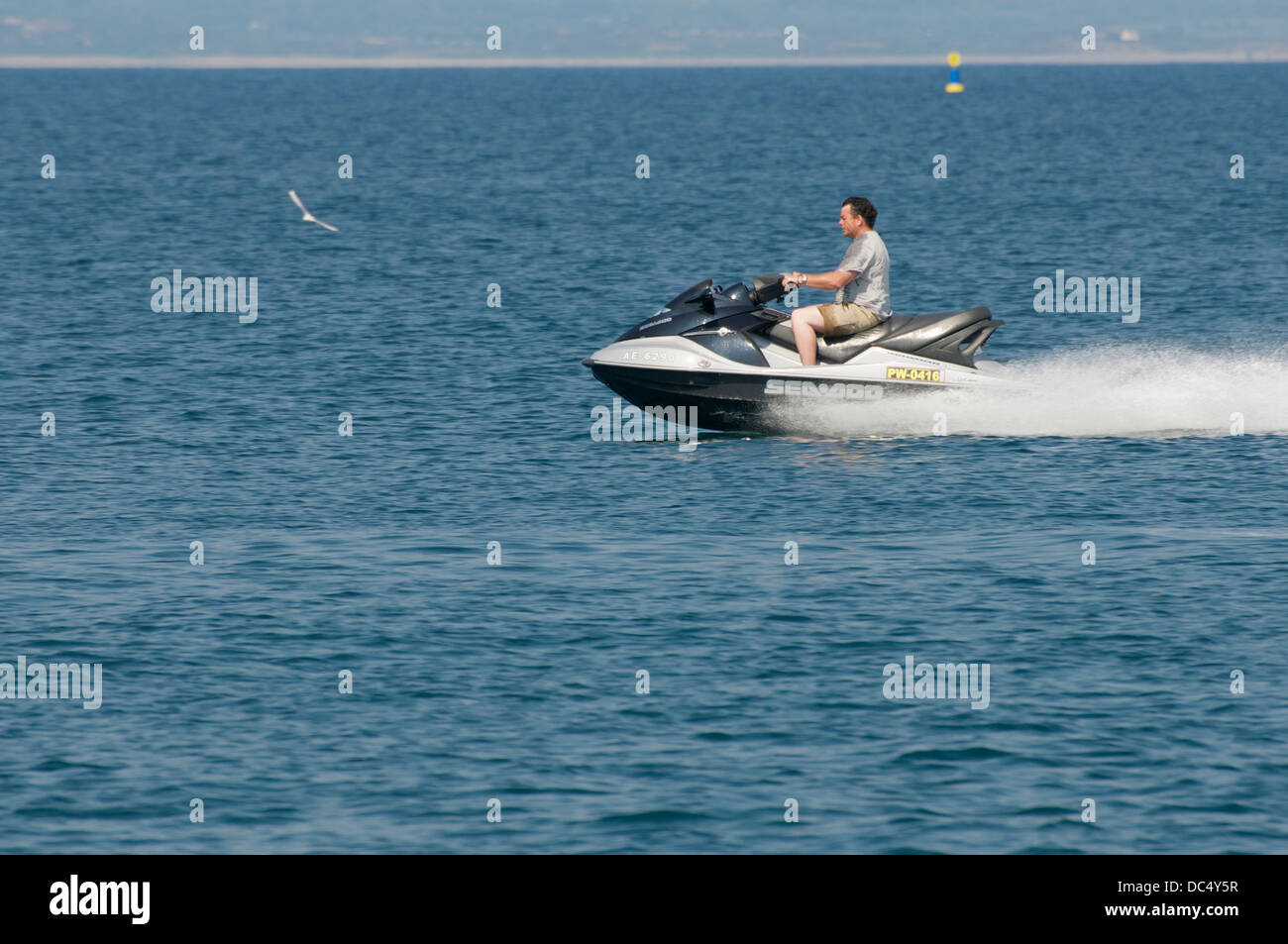 Water sports Jet ski on the plane Stock Photo Alamy