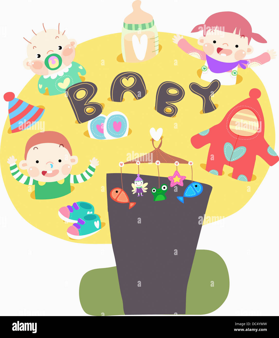 illustration of a tree with a concept of baby Stock Photo - Alamy