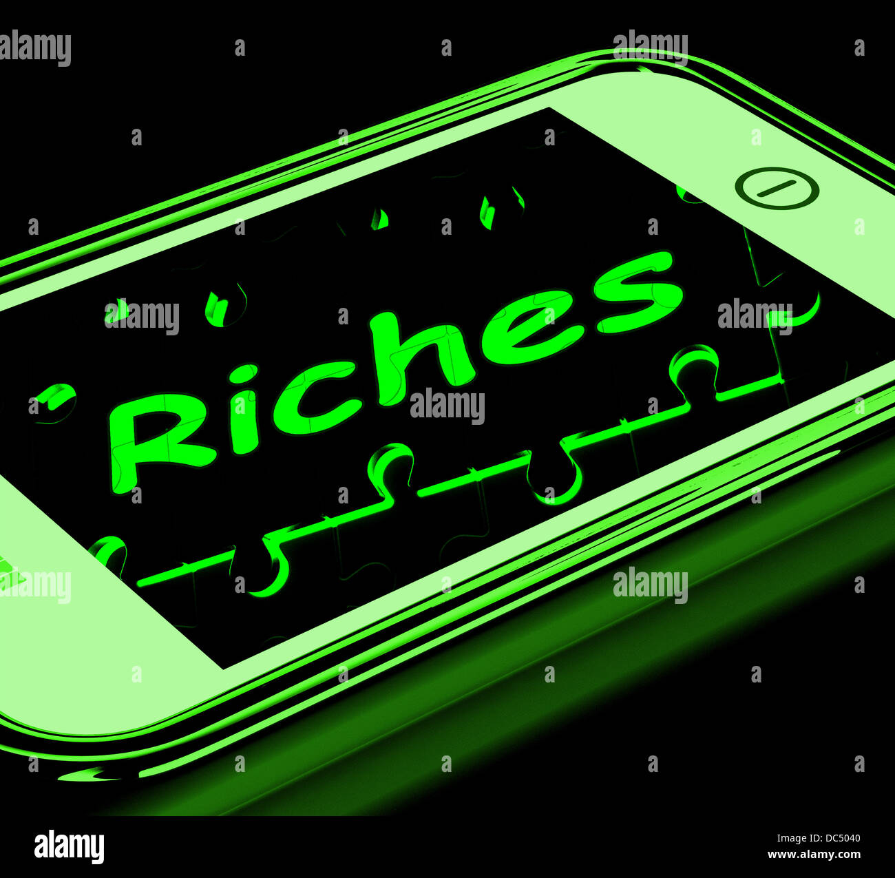 Riches On Smartphone Showing Wealth Stock Photo