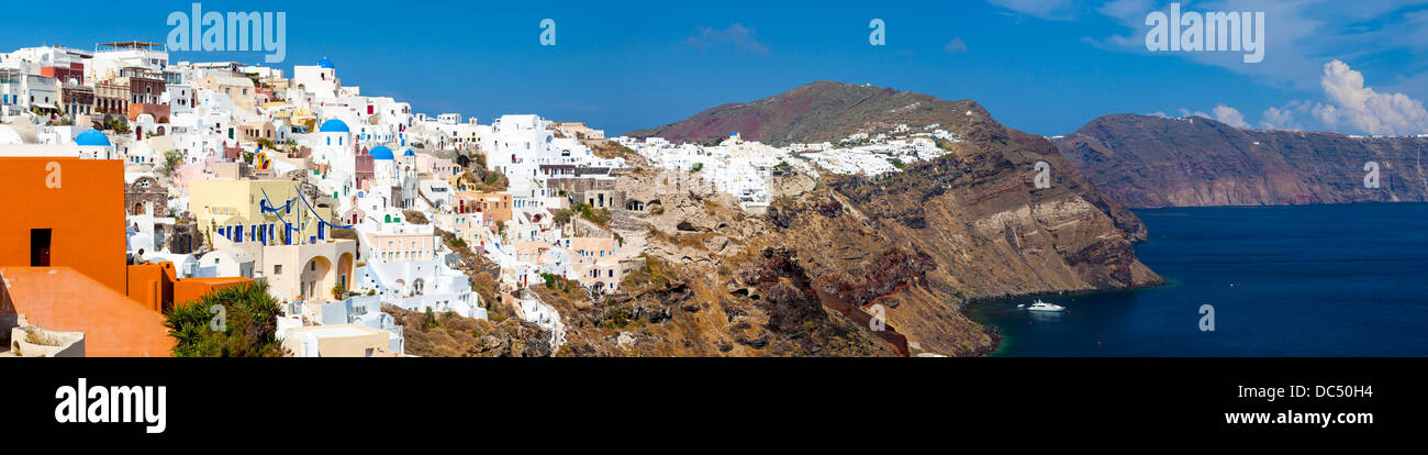 Buildings on the famous caldera at Oia Santorini Greece Stock Photo