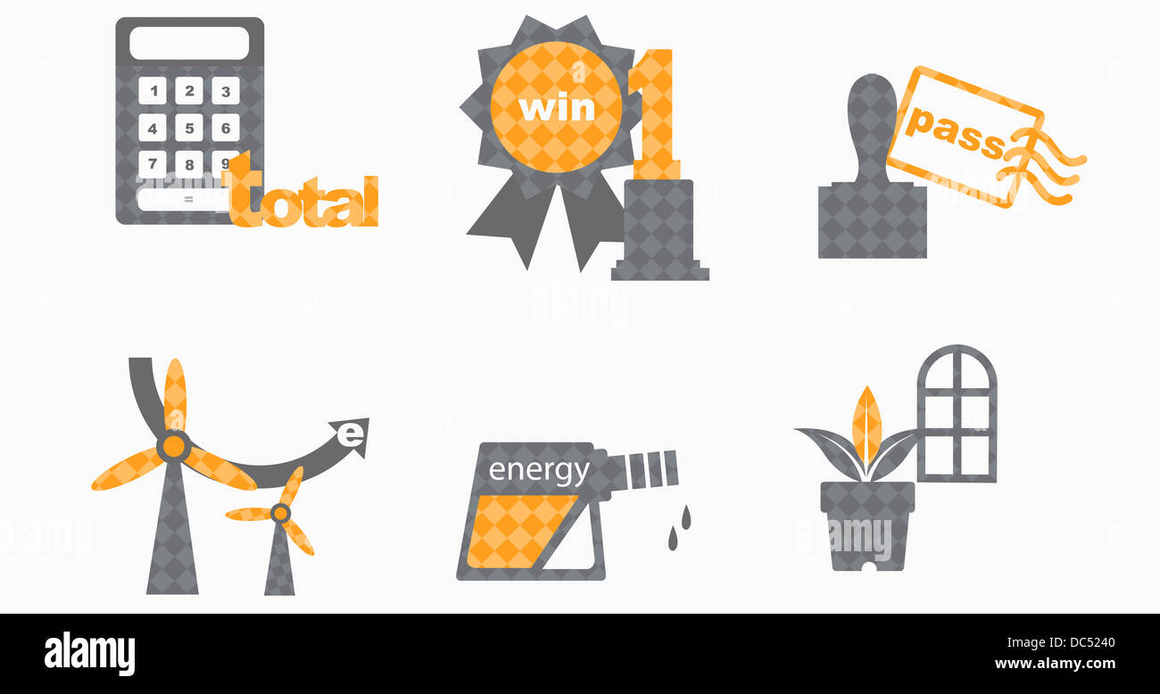 illustration set related to renewable energy Stock Photo - Alamy