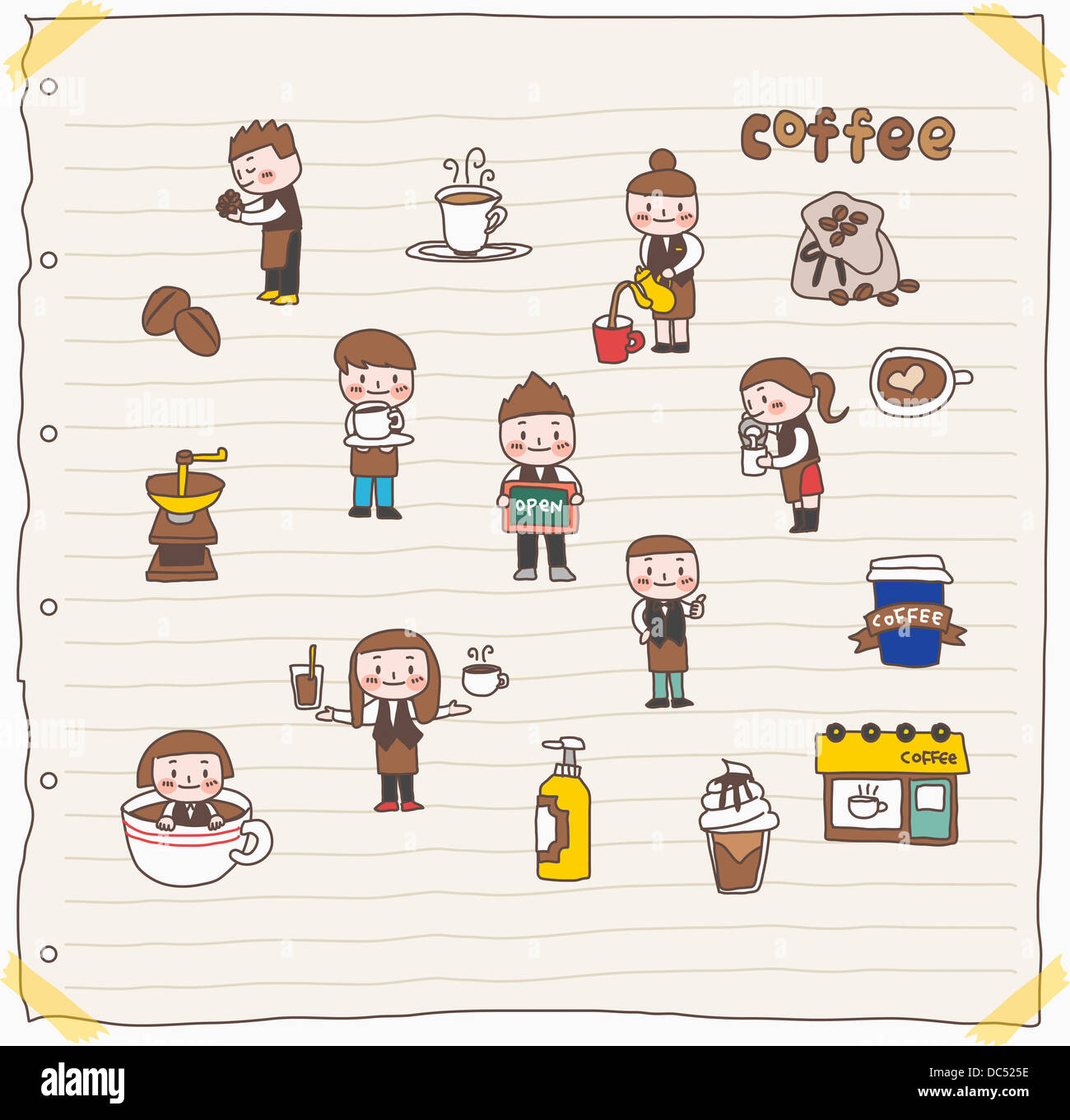 Illustration Icons Of Coffee Stock Photo Alamy Illustration Icons Of Coffee Stock Photo Alamy