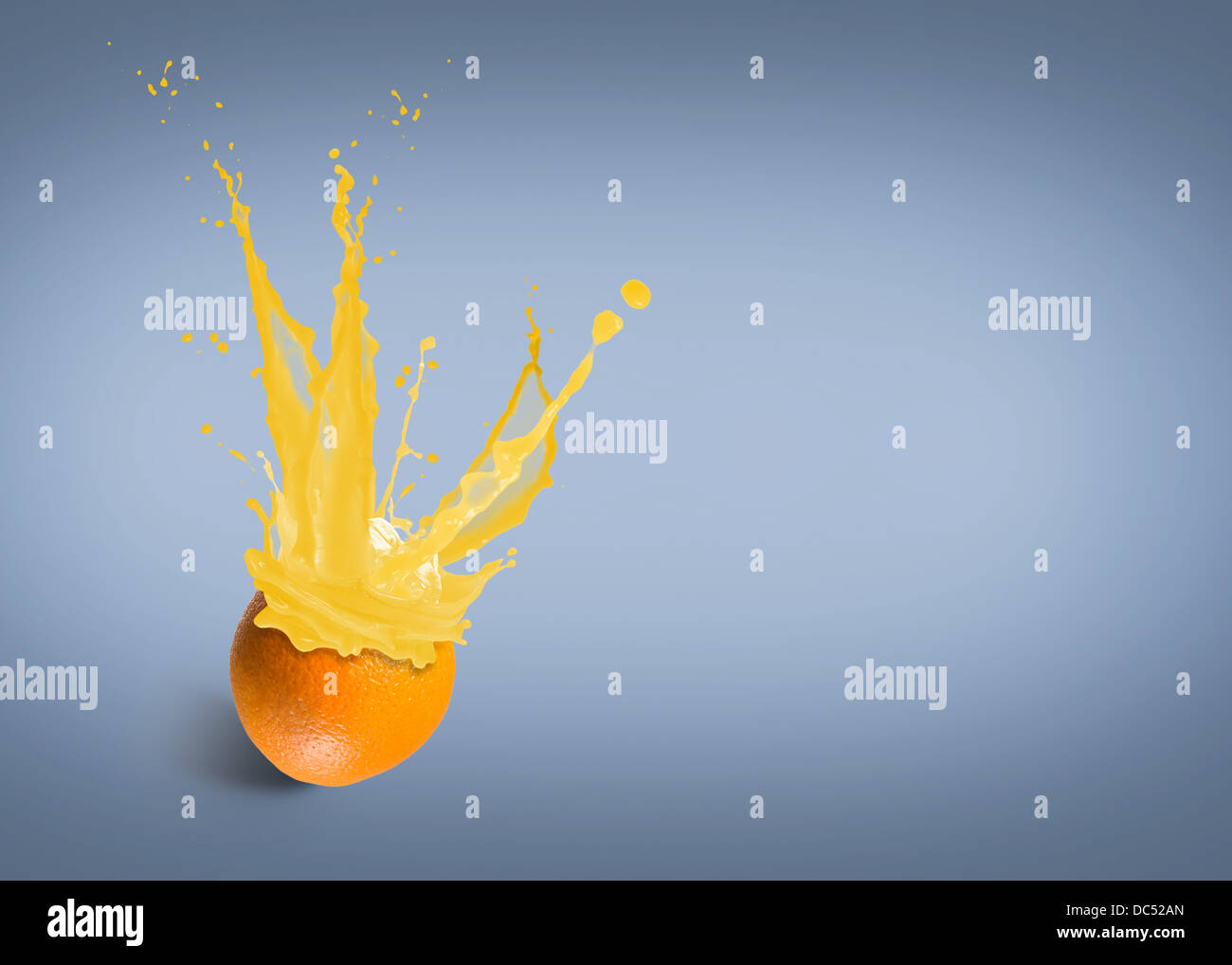 fresh orange juice with a splash Stock Photo Alamy