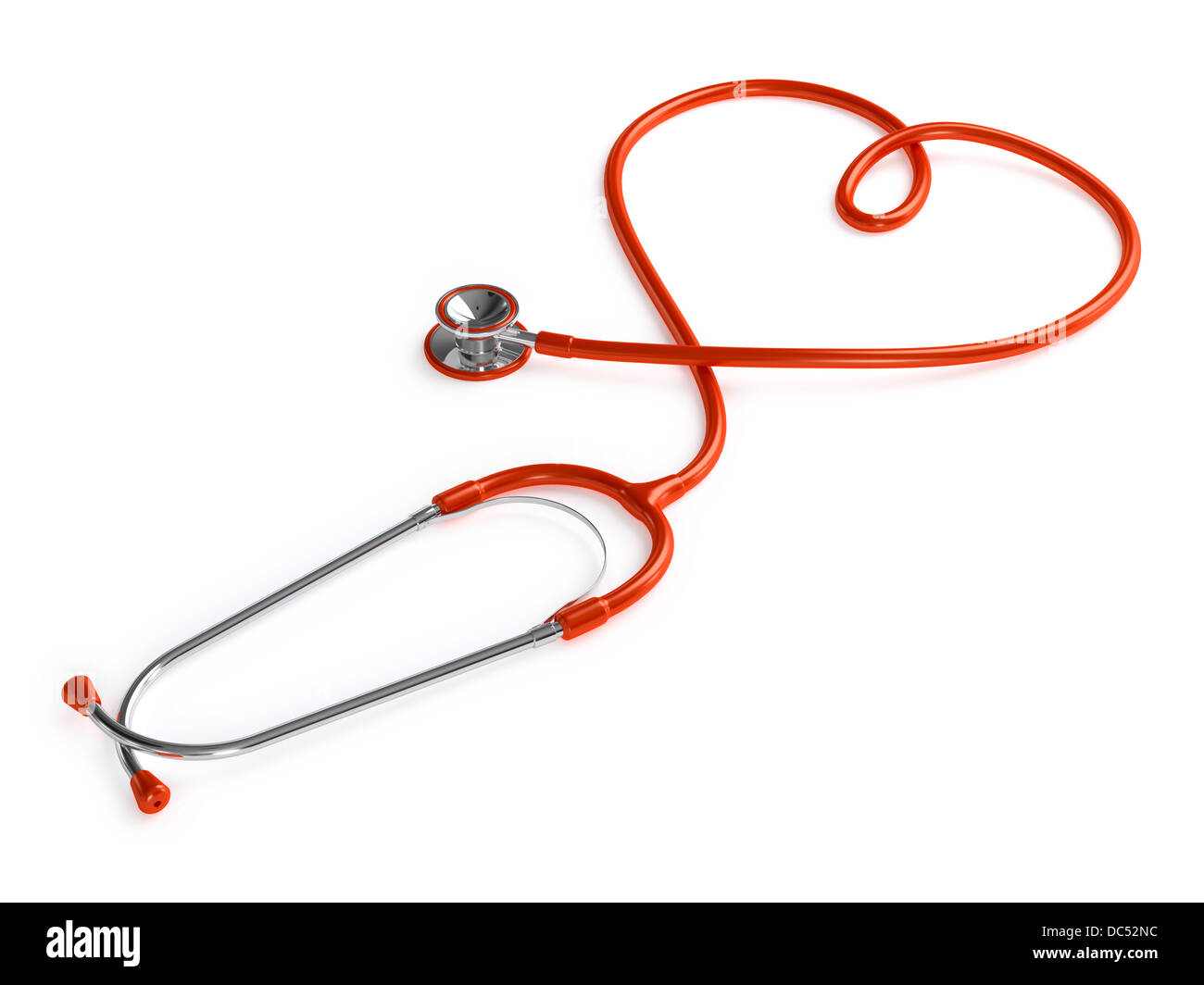 Heart shaped stethoscope isolated on white background Stock Photo - Alamy