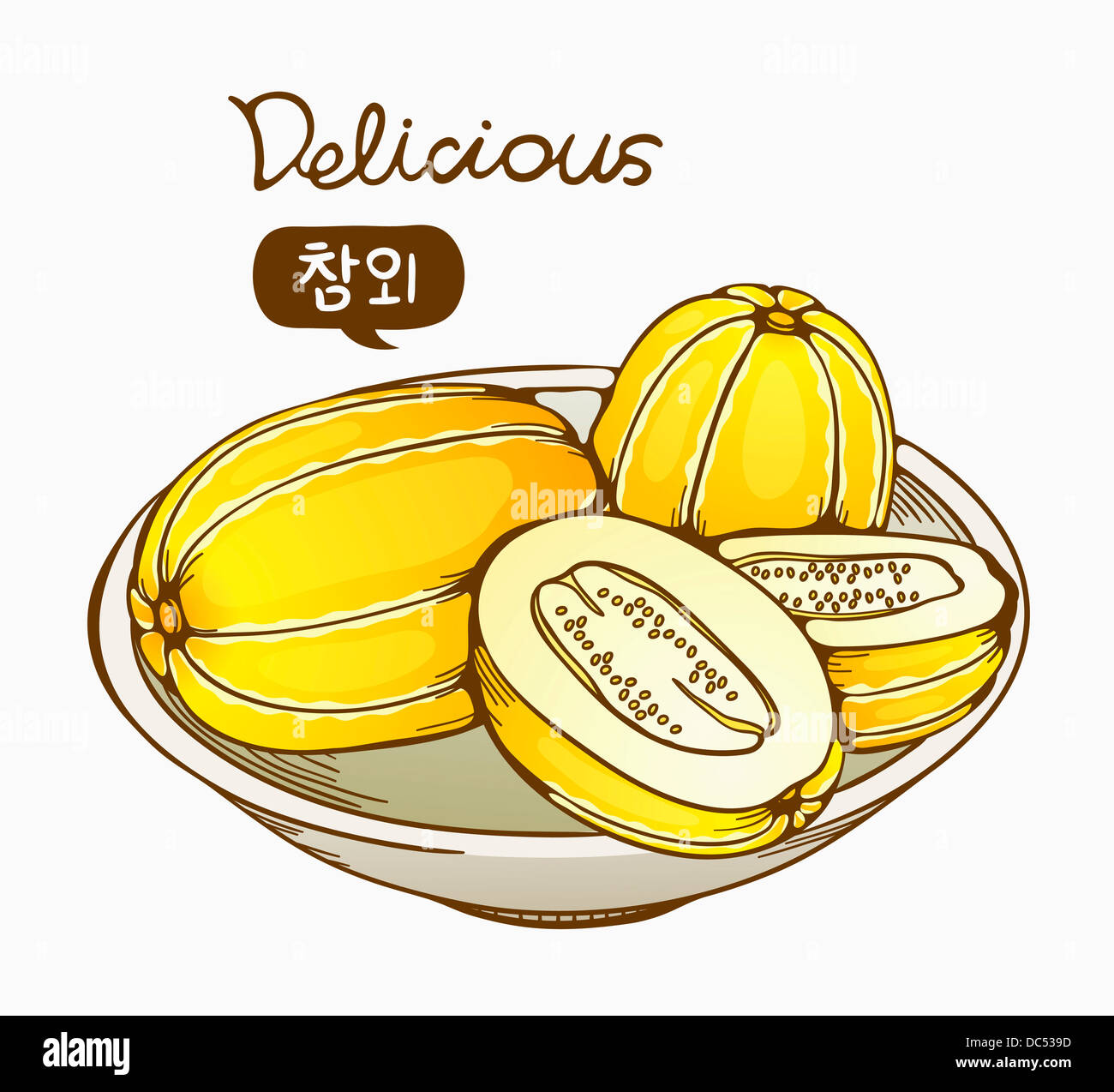 illustration of delicious oriental melon Stock Photo Alamy