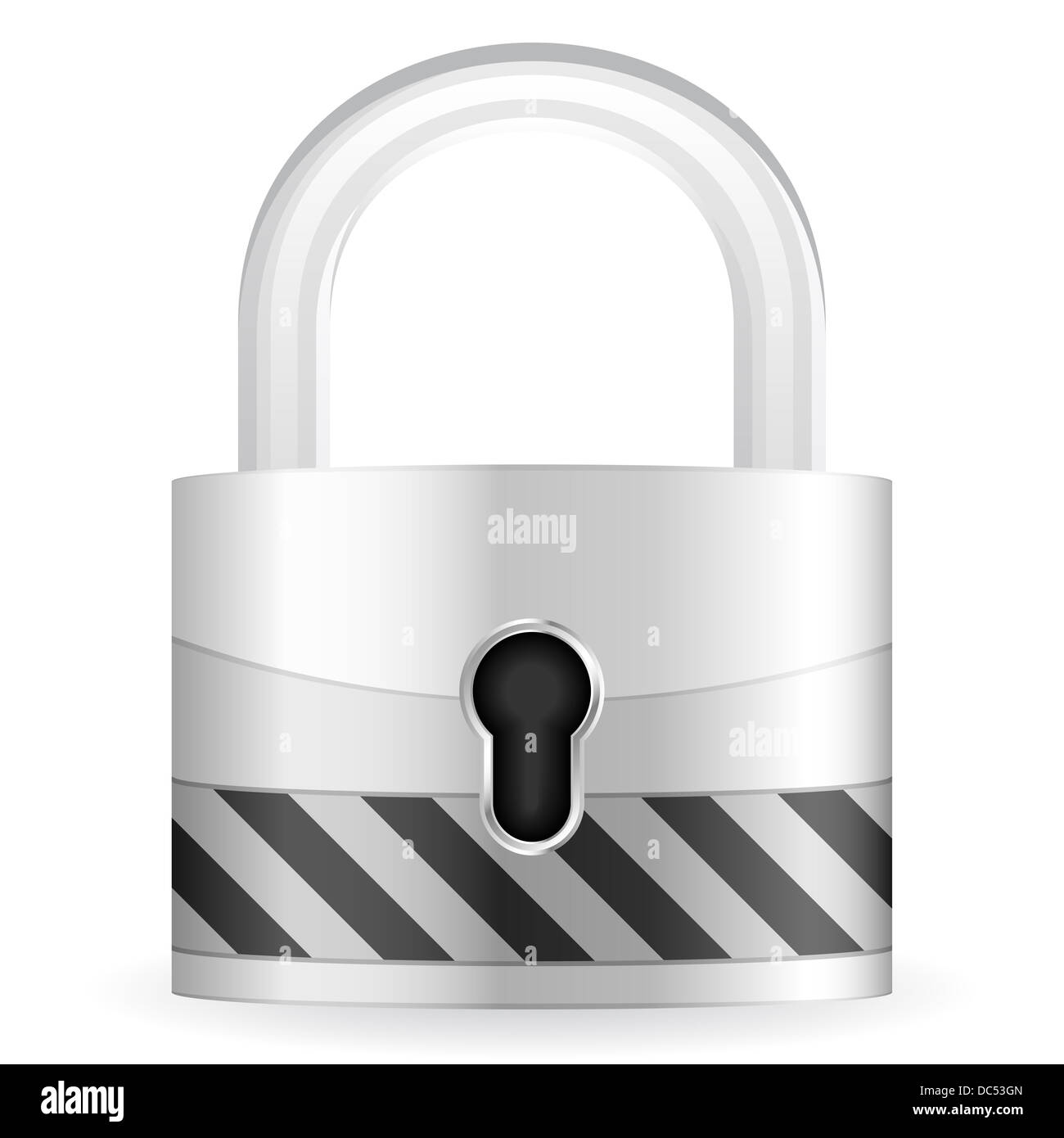 Metal padlock isolated on a white background. Vector illustration Stock ...