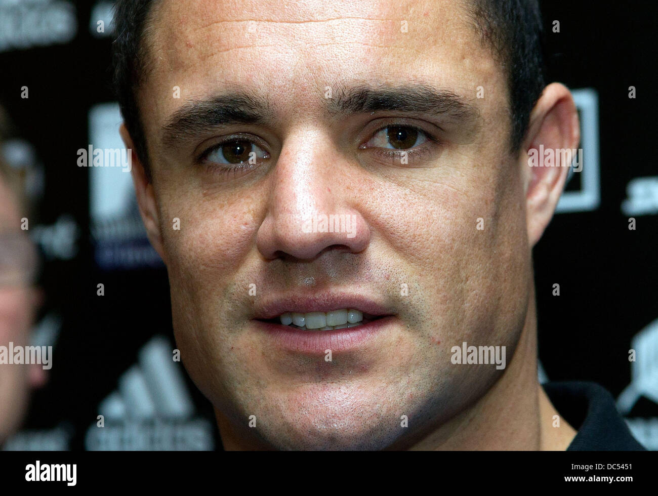 Wellington, New Zealand. 09th Aug, 2013. Dan Carter of the All Blacks speaks during a media stand up ahead of their first match of the Investec rugby championship. Carter also confirms his extended break from rugby following the All Blacks European Tour in November. Credit:  Action Plus Sports/Alamy Live News Stock Photo