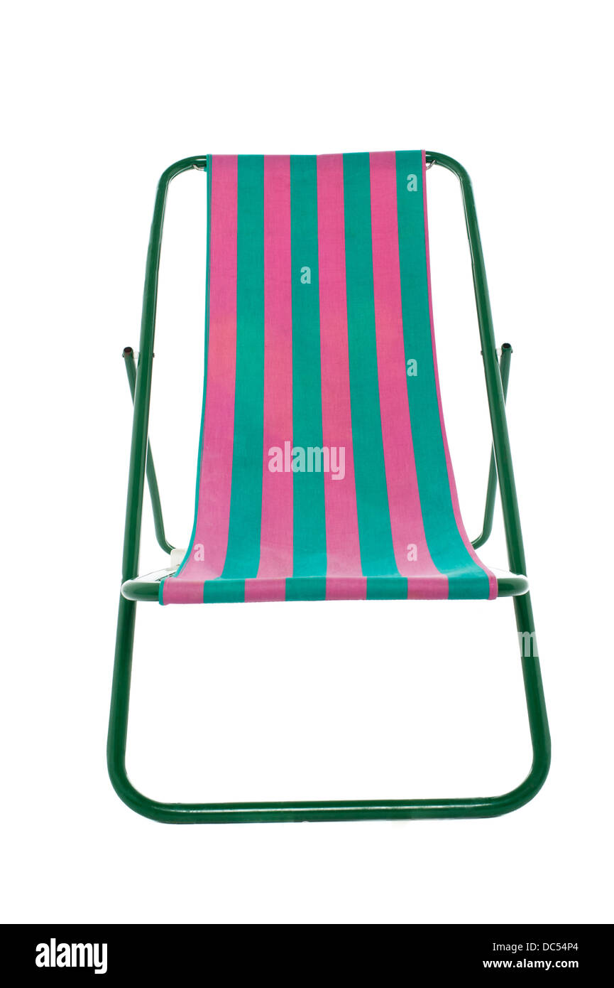 Deckchair on white background Stock Photo - Alamy