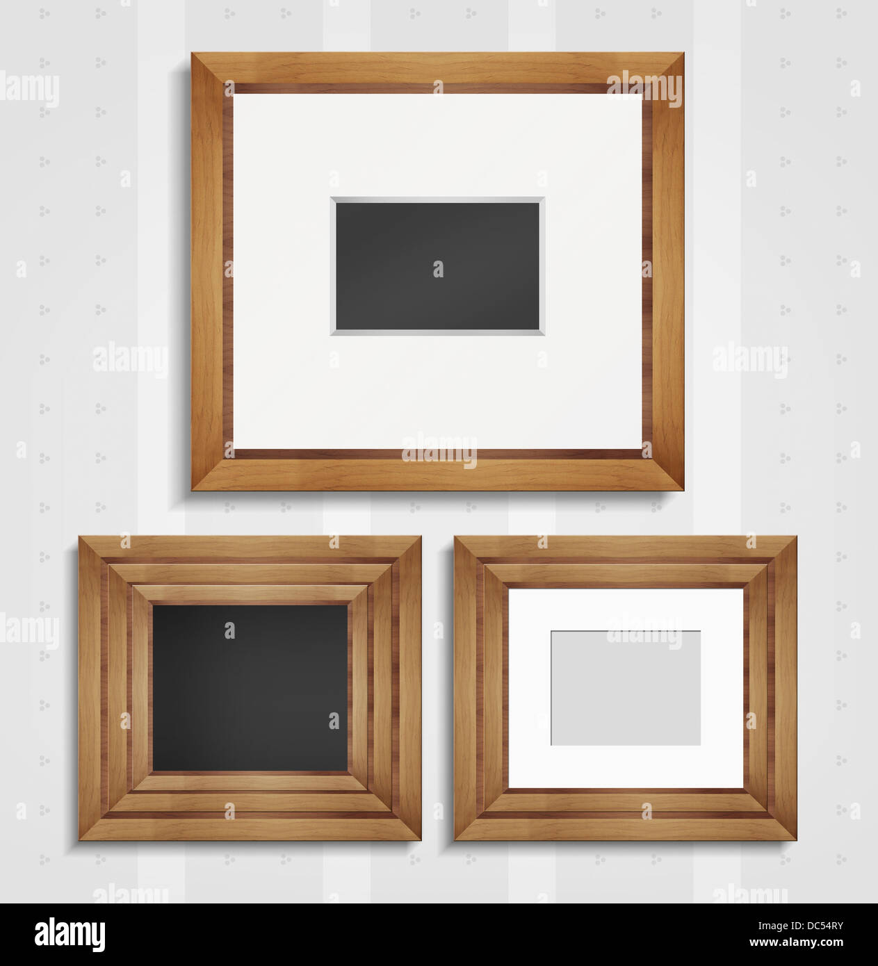 illustration template of wooden frames Stock Photo - Alamy