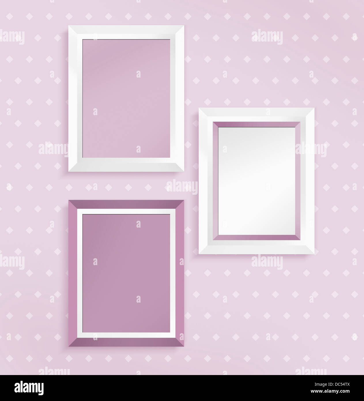illustration template of pink frames Stock Photo - Alamy