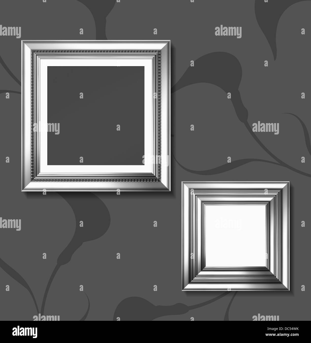 illustration template of silver frames Stock Photo Alamy